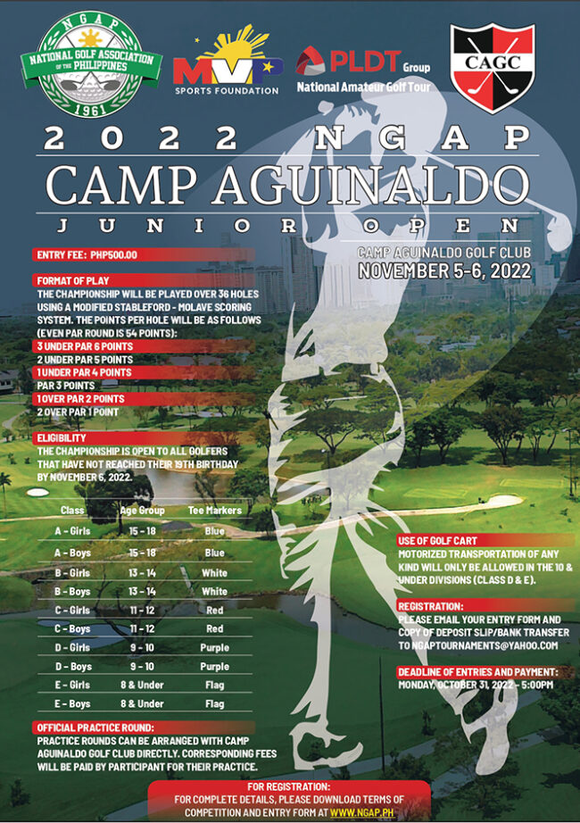 2022 NGAP CAMP Aguinaldo JR Open National Golf Association of the