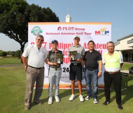 LR mr conrad benitez,orchard president,yuka saso amateur ladies champion and peter tyler po mens div champion,mr roly romero ngap dir,mr caloy coscuella president ngap