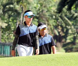 aidric chan and aira alido in hole 4 green