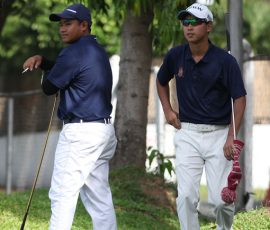 carl corpuz and katsuragawa in hole 4 tee