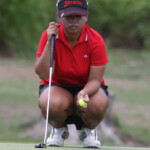 harmie constantino in hole 1 green