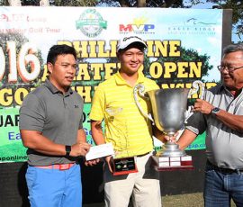 mr vince santos -dir eagleridge golf and country club ,jobimcarlos-champion of 2016 Phil amatuer open presented the trophy by mr caloy coscolluela-ngap president