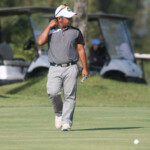 rupert zaragosa disapointed after he miss a putt in 5