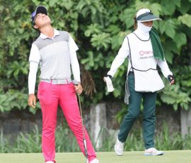 sasu reacts she miss the berdie putt in hole 13